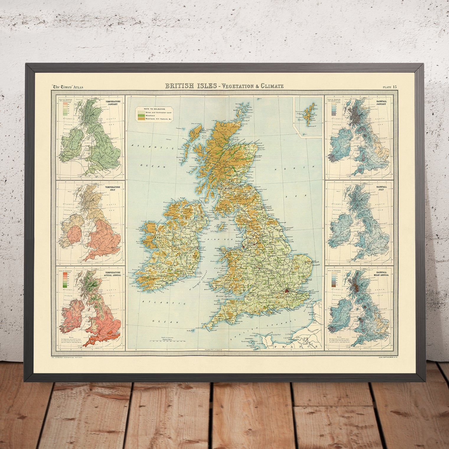 Carte Des îles Britanniques En Relief 2D - Impression Plate Avec Effet 3D - Think About Maps