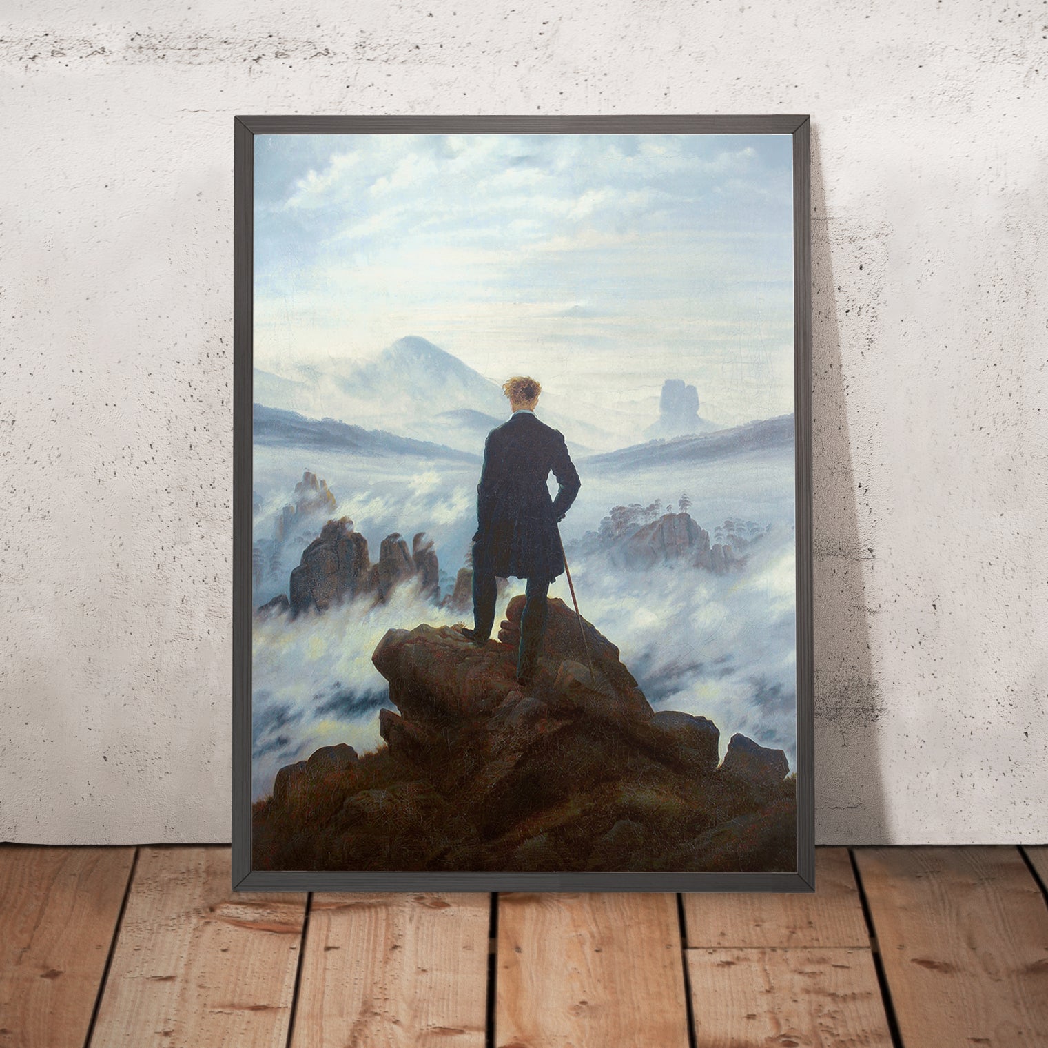 Reproduction Toile Caspar David Friedrich - Randonneurs Au-dessus De La Mer De Brume