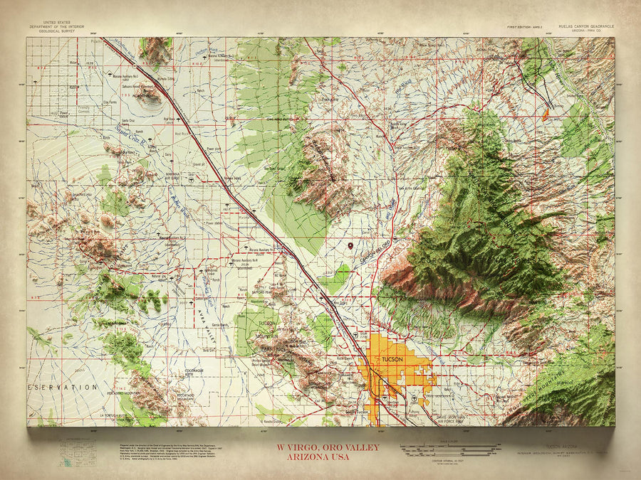 Personalized 3D US Topographical Map - Make Your Own Shaded USGS Relief Map