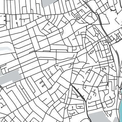 Modern City Map of Aberdeen, Scotland: City Centre, Old Aberdeen, Union St, River Dee, Marischal College