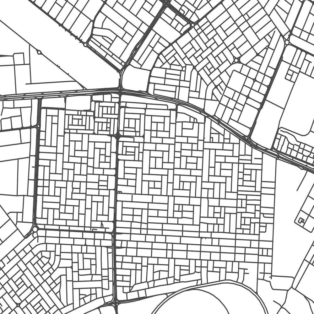 Plan de la ville moderne d'Ajman, Émirats arabes unis : Al Nuaimiya, Al Rawda, Al Zahra, rue Sheikh Khalifa Bin Zayed, rue Sheikh Ammar Bin Humaid