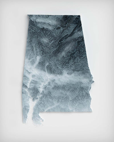 Alabama Topographic 3D Relief Map