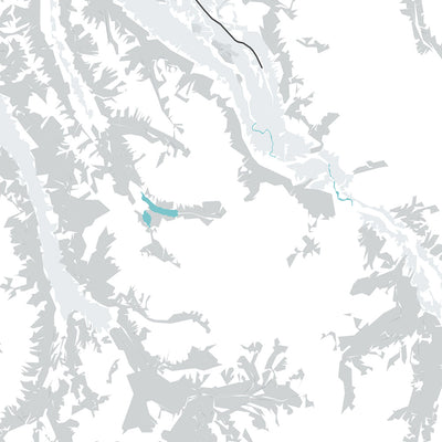 Mapa moderno de la ciudad de Anchorage, AK: centro, aeropuerto, puerto, montañas, parques