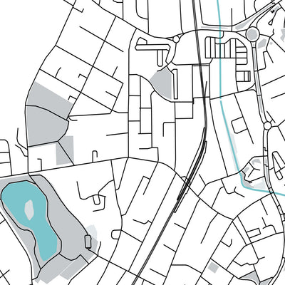 Plan de la ville moderne d'Arbroath, Écosse : abbaye, port, parc Victoria, A92, Cliffburn