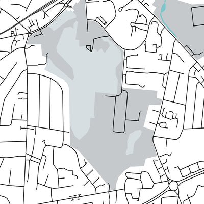 Plan de la ville moderne de Bangor, Irlande du Nord : Ballyholme, château de Bangor, Ward Park, A2, marina