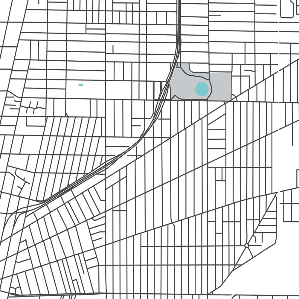 Mapa moderno de la ciudad de Buffalo, Nueva York: Allentown, Delaware Park, Elmwood Village, First Niagara Center, Universidad de Buffalo