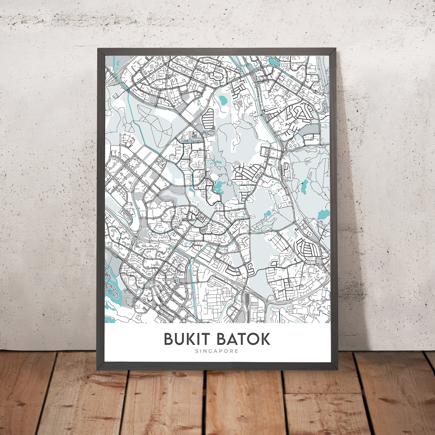 Mapa moderno de la ciudad de Bukit Batok, Singapur: Parque Natural de Bukit Batok, Little Guilin, West Mall, Old Ford Motor Factory, Bukit Batok Memorial