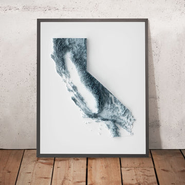 Mappa topografica 3D del rilievo della California 