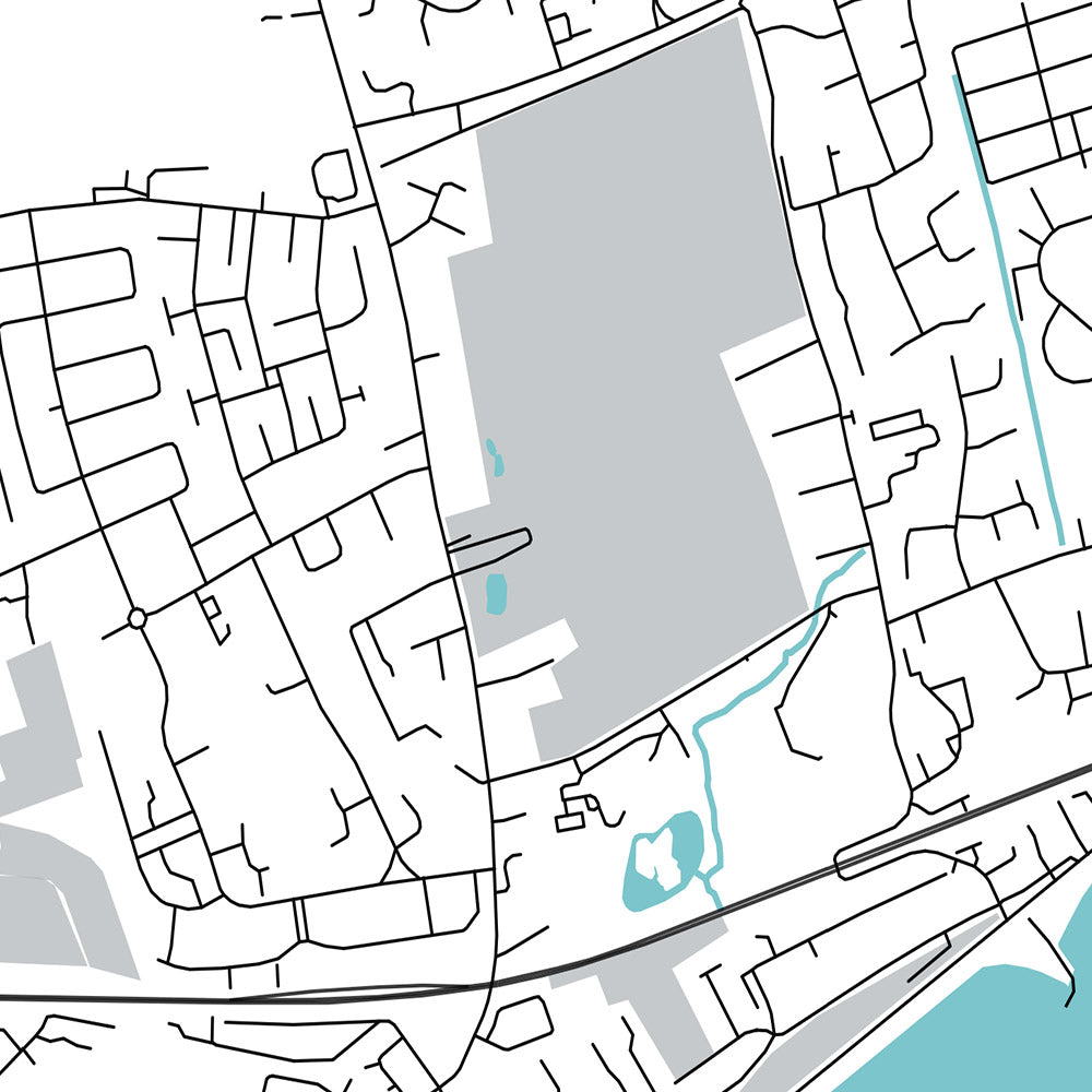 Modern Town Map of Carrickfergus, NI: Carrickfergus Castle, Belfast Lough, A2, Eden, Woodburn