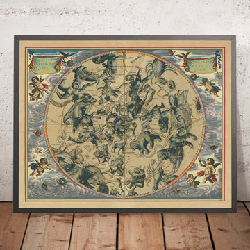 Celestial Chart of Northern Constellations by Andreas Cellarius, 1661