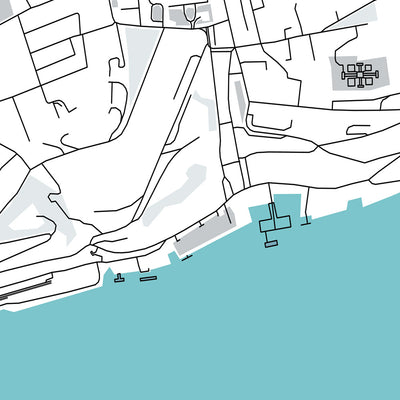 Moderner Stadtplan von Cobh, Irland: Cobh Cathedral, Cork Harbour, Great Island, Spike Island, Titanic Experience Cobh