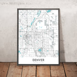 Plan de la ville moderne de Denver, Colorado : Red Rocks, City Park, Larimer Sq, Highlands, Capitol Hill