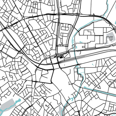 Plan de la ville moderne d'Eindhoven, Pays-Bas : Centrum, Philips Stadion, A2, A67, Tongelre