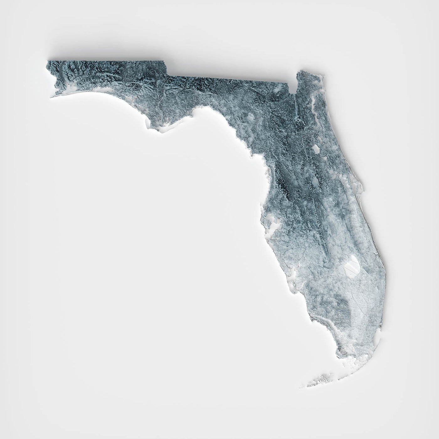 Florida Topographic 3D Relief Map
