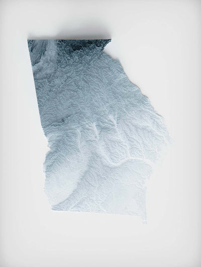 Mapa topográfico 3D de relieve de Georgia 