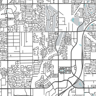 Modern City Map of Gilbert, AZ: Gilbert, Mesa, Chandler, US 60, SR 87