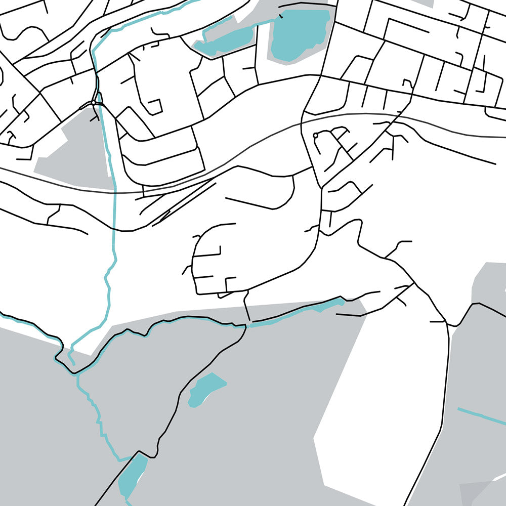 Plan de la ville moderne de Greenock, Écosse : centre-ville, Lyle Hill, A78, Custom House, Battery Park