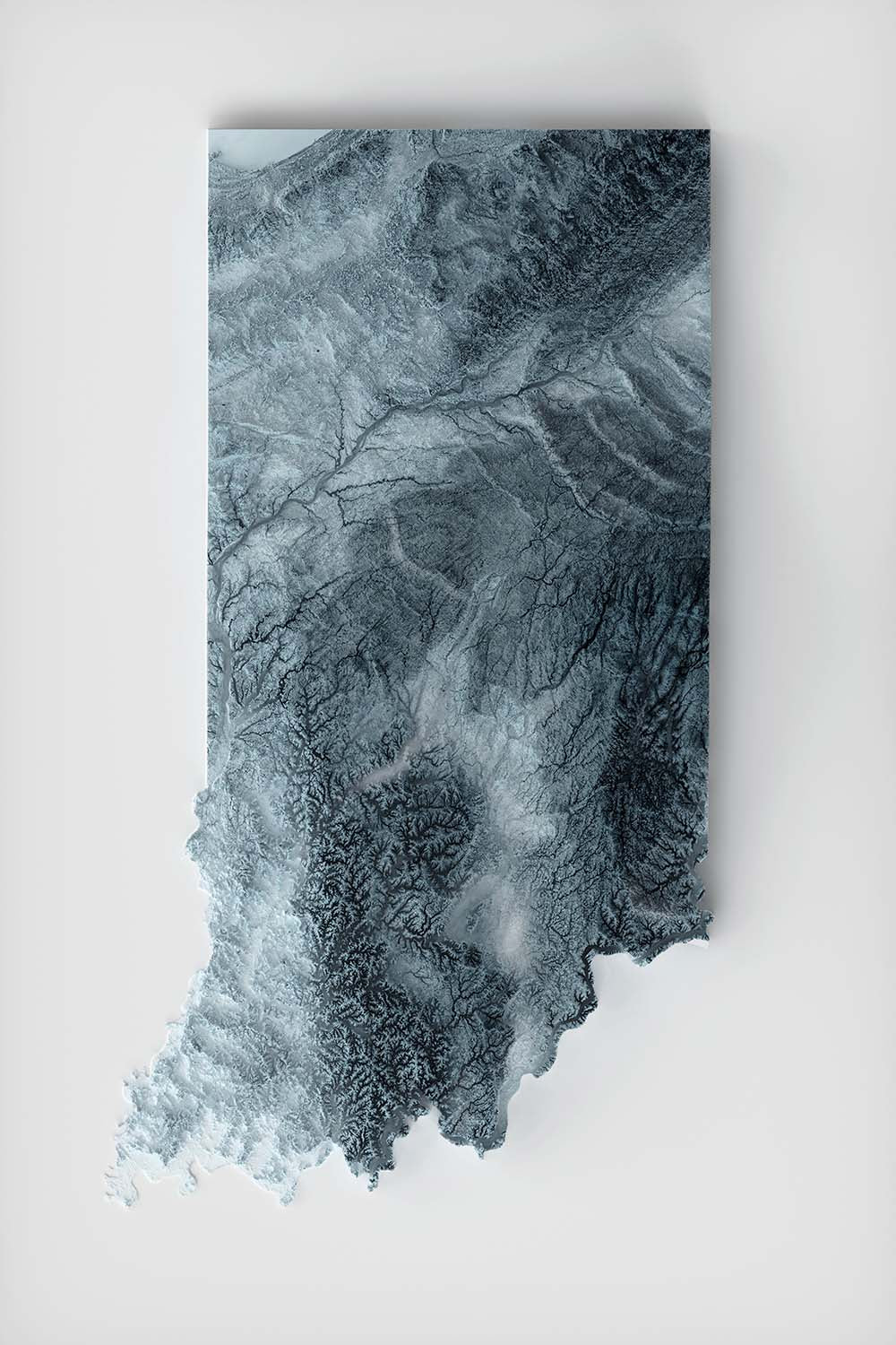 Carte topographique 3D de l'Indiana 