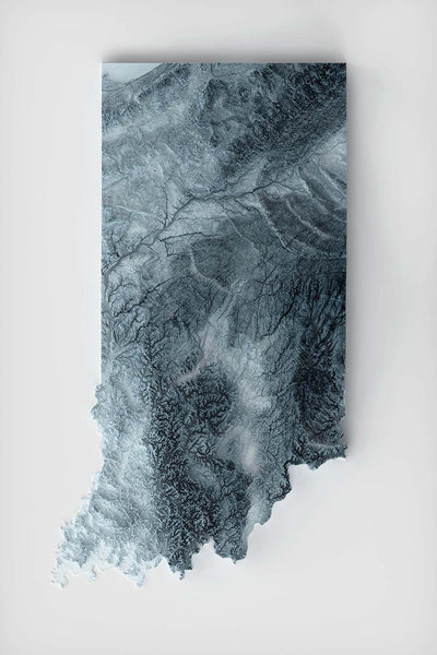 Carte topographique 3D de l'Indiana 