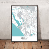 Mapa moderno de la ciudad de Irvine, Escocia: Centro de la ciudad, Río Irvine, Parque Eglinton, A71, Puerto de Irvine 