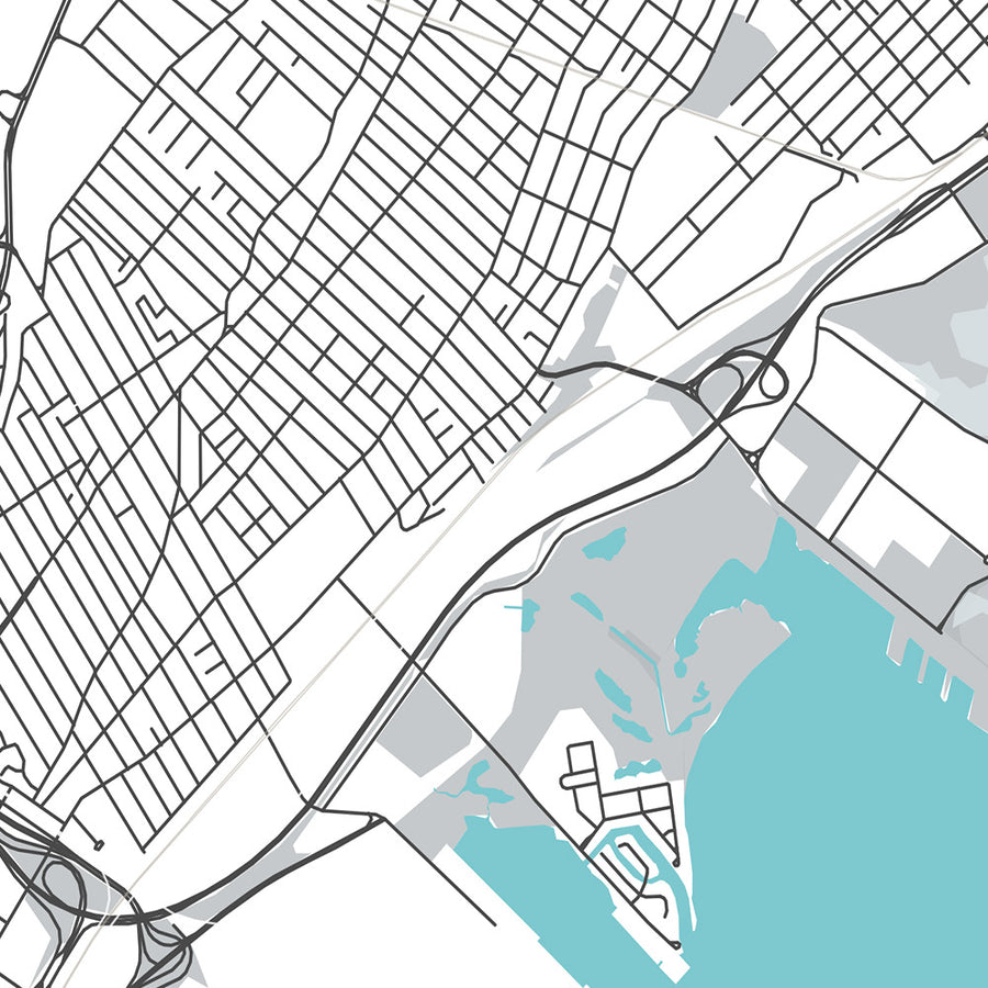 Moderne Stadtkarte von Jersey City, NJ: Bergen-Lafayette, Liberty State Park, Freiheitsstatue, Journal Square, Exchange Place 