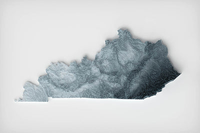 Kentucky Topographic 3D Relief Map