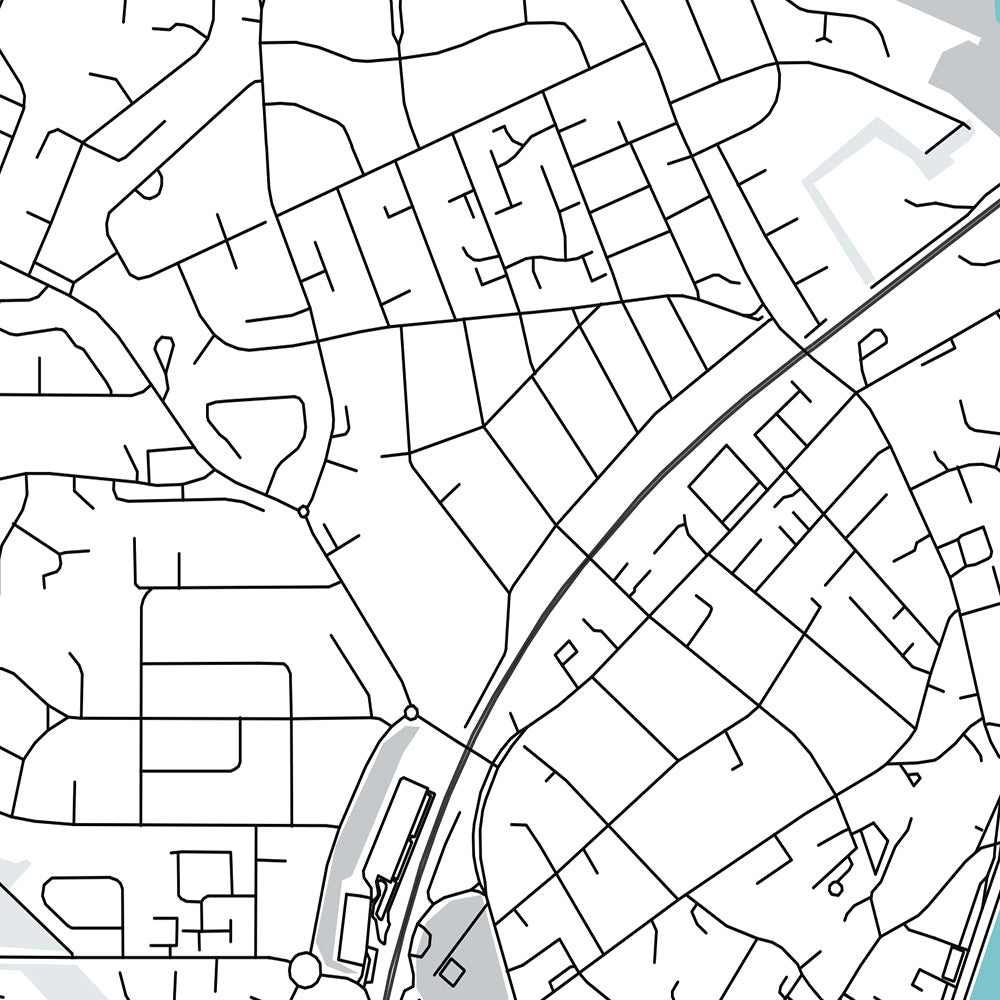 Mapa moderno de la ciudad de Kirkcaldy, Escocia: Castillo Ravenscraig, Parque Beveridge, A921, Pathhead, Puerto