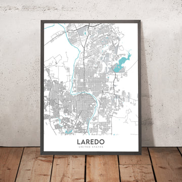 Plan de la ville moderne de Laredo, Texas : Chacon, Hillside, Mines Rd, Loop 20, Fort McIntosh