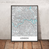 Moderne Stadtkarte von London, UK: Westminster, Buckingham Palace, Tower of London, Fluss Themse, St. Paul's Cathedral 