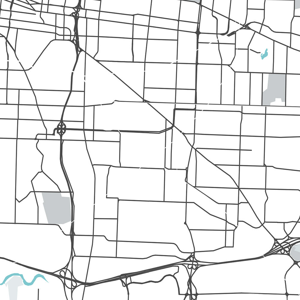 Mapa moderno de la ciudad de Memphis, TN: centro, Graceland, FedEx Forum, I-40, I-240