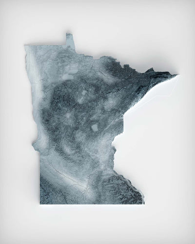 Minnesota Topographic 3D Relief Map