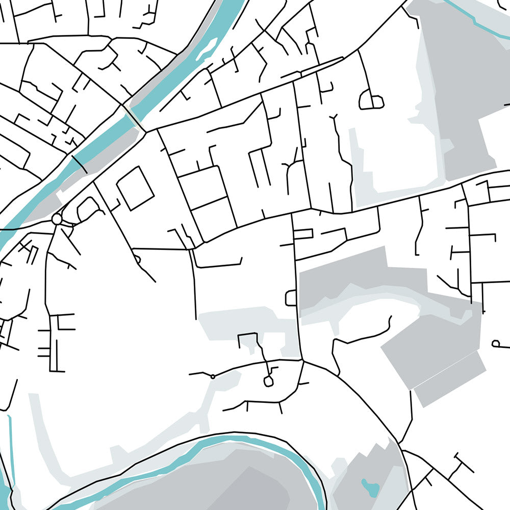 Mapa moderno de la ciudad de Musselburgh, Escocia: Puerto Fisherrow, Río Esk, Hipódromo, Pinkie, A199