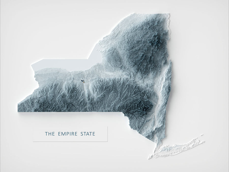 An example of a personalised monochrome 3D relief map