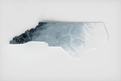 North Carolina Topographic 3D Relief Map
