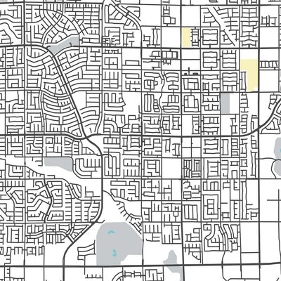 Plan de la ville moderne du nord de Las Vegas, NV : Aliante, Eldorado, I-15, I-215, Las Vegas Blvd