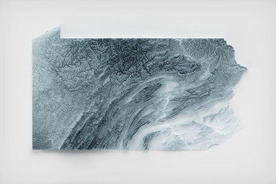Pennsylvania Topographic 3D Relief Map