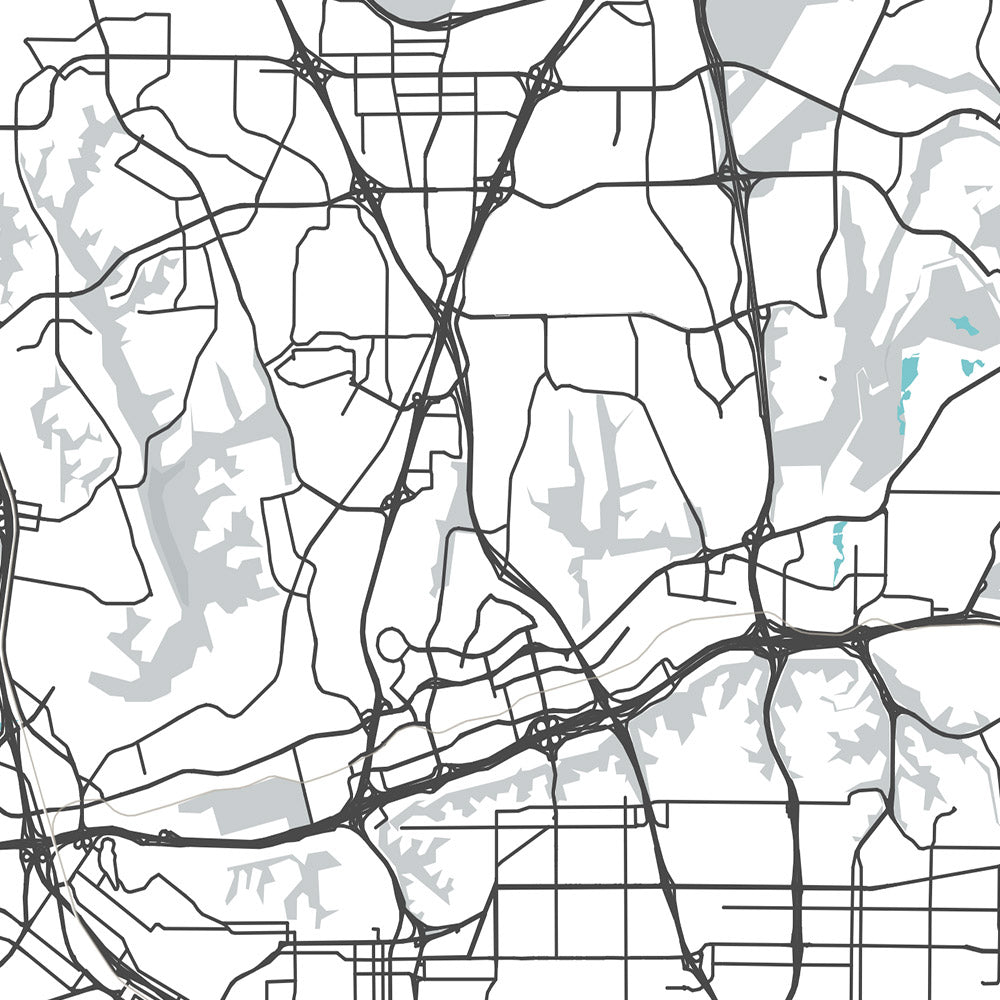 Mapa moderno de la ciudad de San Diego, CA: Balboa Park, Gaslamp Quarter, La Jolla, Mission Beach, Pacific Beach