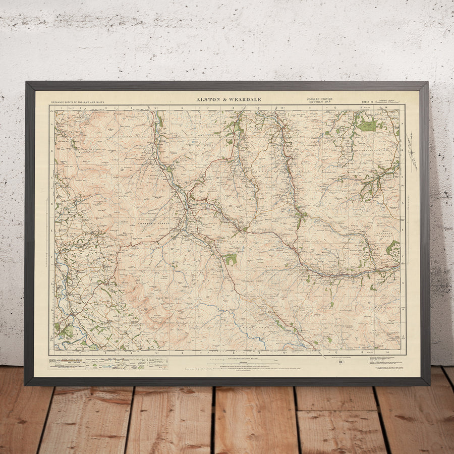 Old Ordnance Survey Map, Sheet 10 - Alston & Weardale, 1925: Allendale Town, Edenhall, Langwathby, Great Salkeld, Kirkoswald