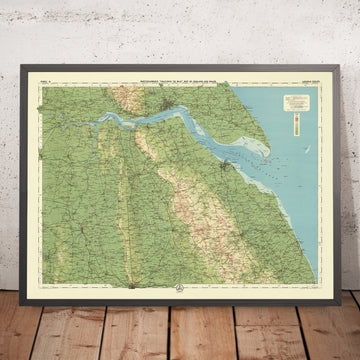 Mappa OS antica dei Lincoln Wolds, Lincolnshire di Bartholomew, 1901: Hull, Grimsby, Scunthorpe, Humber, Wolds 