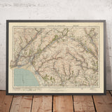 Carte de l'Old Ordnance Survey, feuille 101 - Swansea et Aberdare, 1925 : Merthyr Tydfil, Neath, Port Talbot, Pontypridd