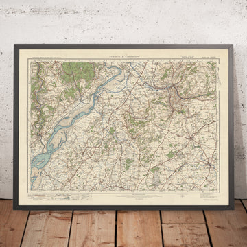 Alte Ordnance Survey-Karte, Blatt 103 - Stroud & Chepstow, 1925: Lydney, Thornbury, Coleford, Dursley, Cotswolds AONB 