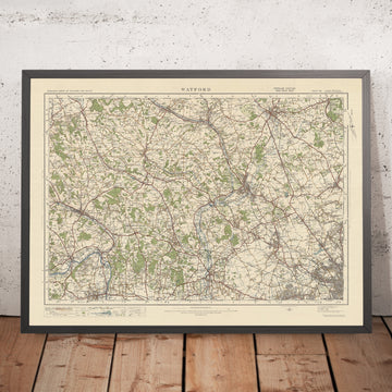 Old Ordnance Survey Map, Sheet 106 - Watford, 1925: St Albans, Hemel Hempstead, High Wycombe, Maidenhead, Clne Valley Regional Park