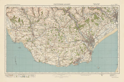 Old Ordnance Survey Map, Blatt 109 – Pontypridd & Barry, 1925: Cardiff, Bridgend, Porthcawl, Newport und Caerphilly