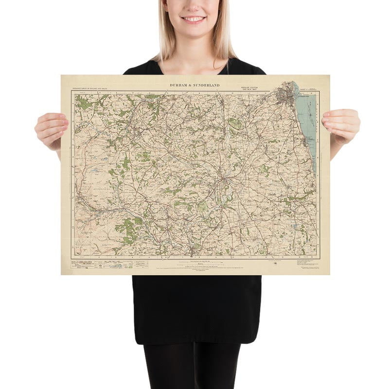 Old Ordnance Survey Map, Sheet 11 - Durham & Sunderland, 1925: Seaham Harbour, Bishop Auckland, Houghton le Spring, Chester le Street, Hetton le Hole