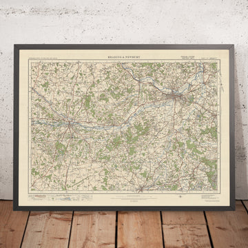 Alter Ordnance Survey Karte, Blatt 113 - Reading & Newbury, 1925: Wokingham, Basingstoke, Fleet, Kingsclere, Tadley 