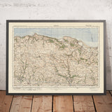 Alte Ordnance Survey-Karte, Blatt 119 - Exmoor, 1925: Minehead, South Molton, Dunster, Watchet, Foreland Point 