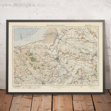 Alte Ordnance Survey-Karte, Blatt 120 - Bridgwater & Quantock Hills, 1925: Taunton, Glastonbury, Williton, Highbridge, Burnham-on-Sea 