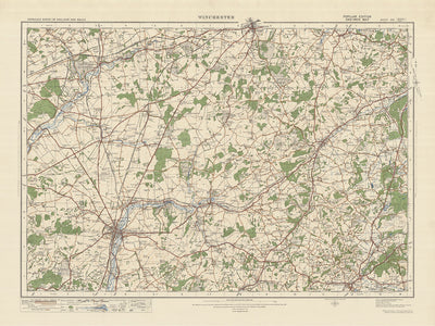 Old Ordnance Survey Map, Blatt 123 – Winchester, 1925: Basingstoke, Whitchurch, Petersfield, Alton, Odiham