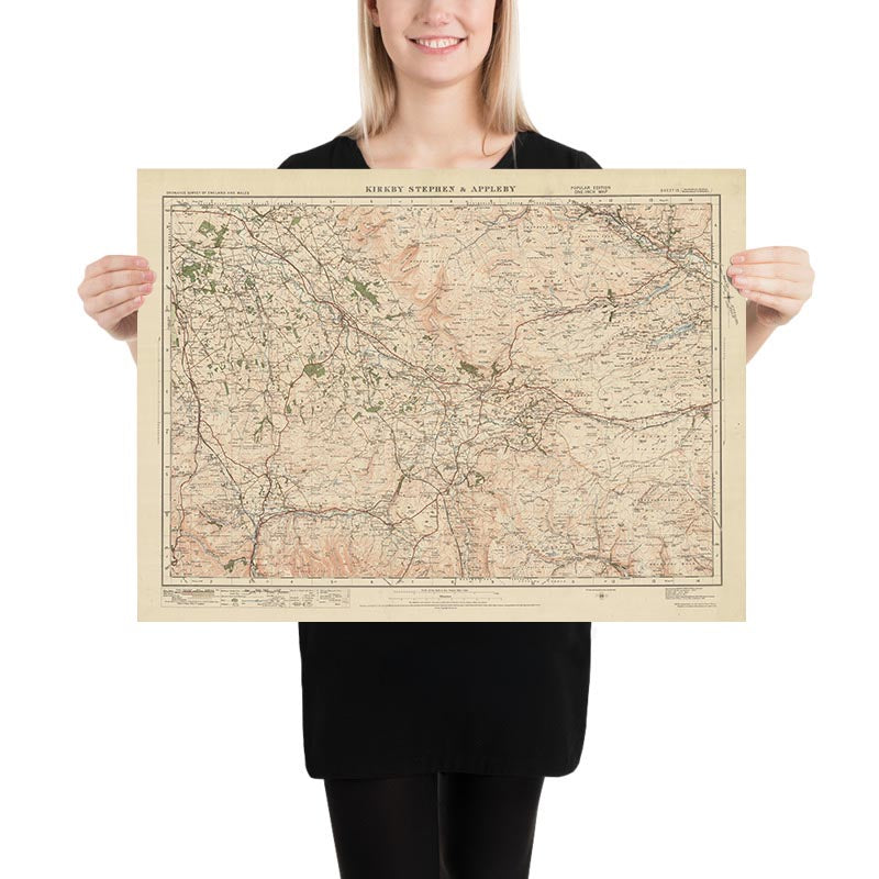 Old Ordnance Survey Map, Sheet 13 - Kirkby Stephen & Appleby, 1925: Brough, Shap, Tebay, Morland, North Pennines AONB