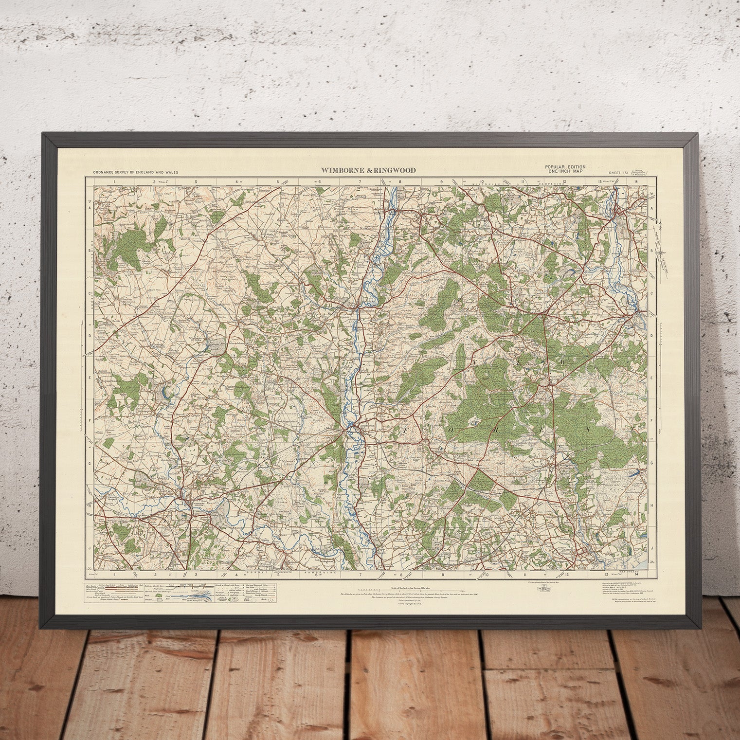 Old Ordnance Survey Map, Sheet 131 - Wimborne & Ringwood, 1925: Fordin ...